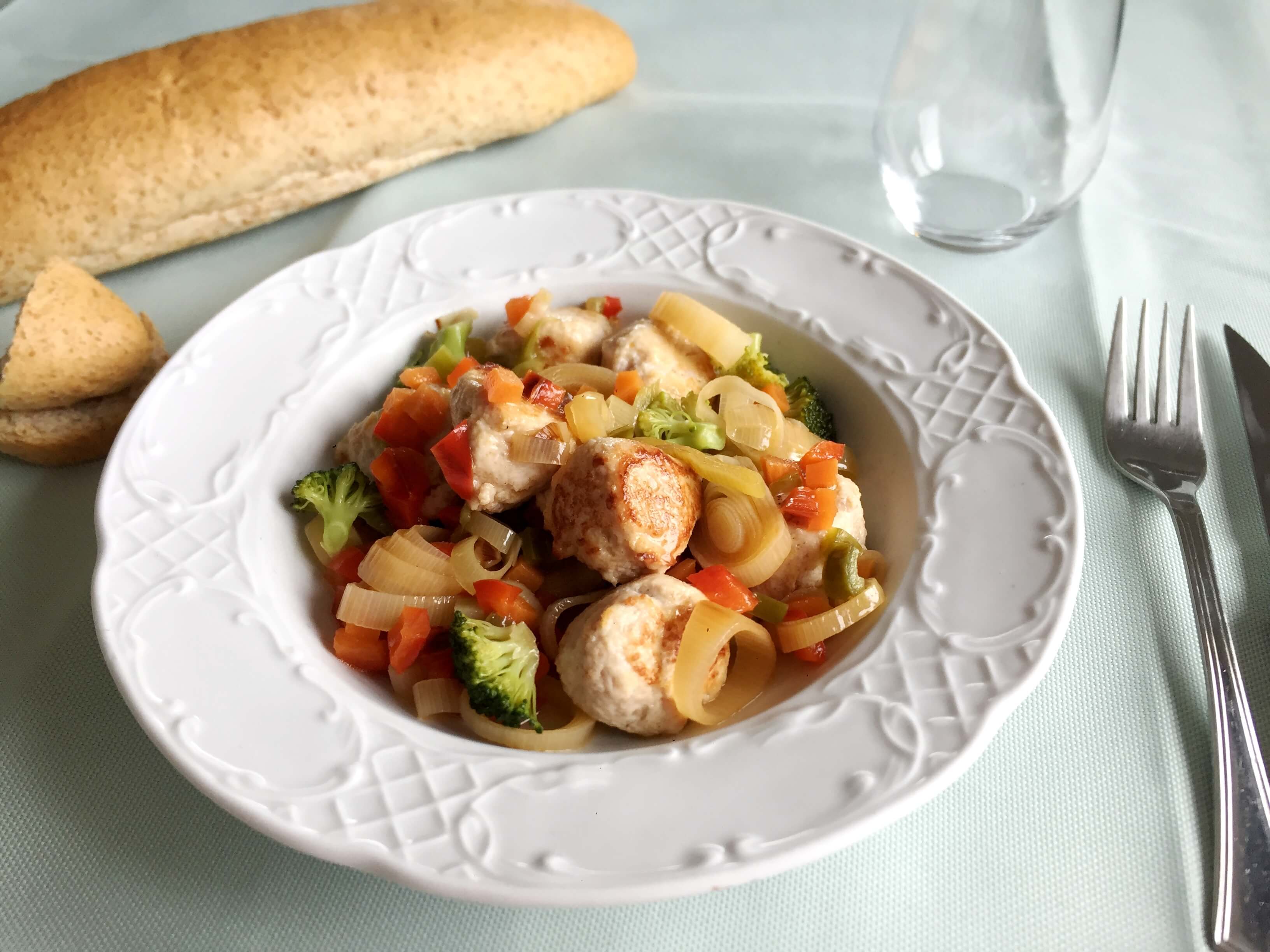 Albóndigas de pavo con verduras