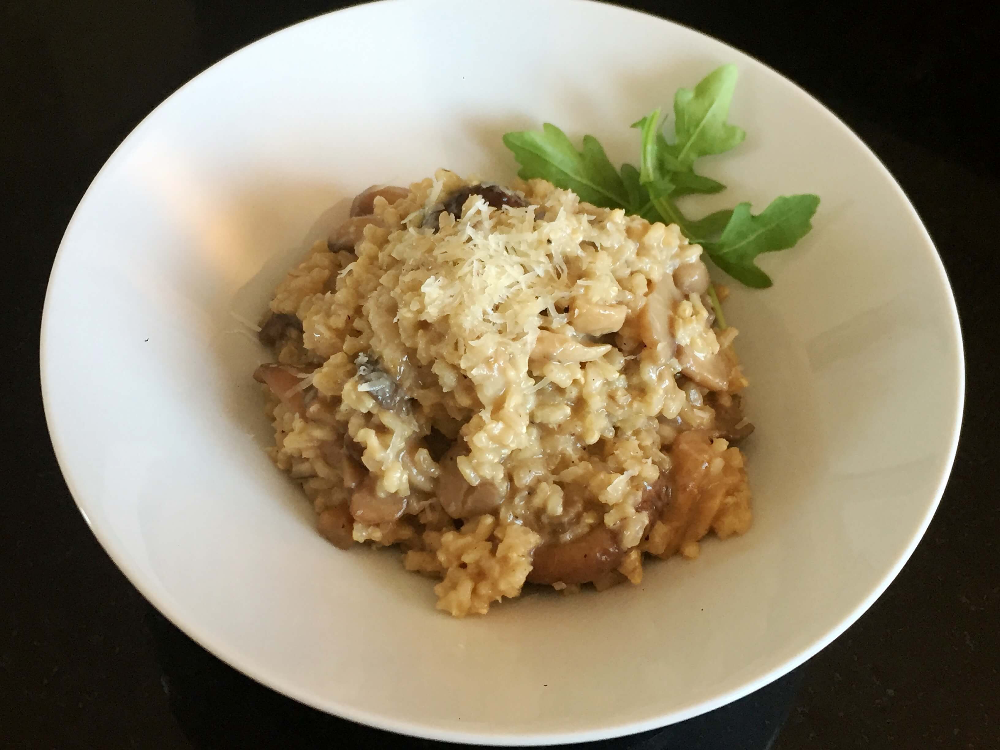 Risotto integral de setas y queso
