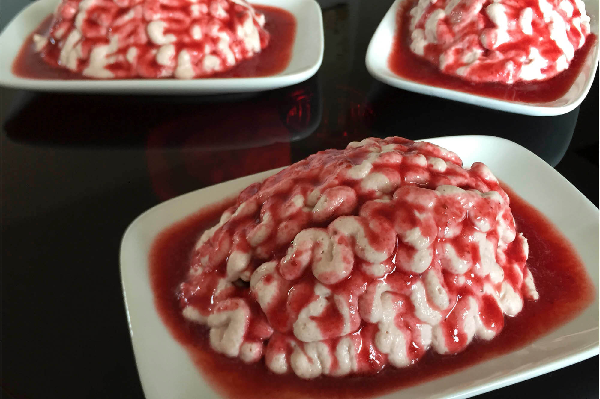 Tarta de Queso Cerebro Halloween sin azucar
