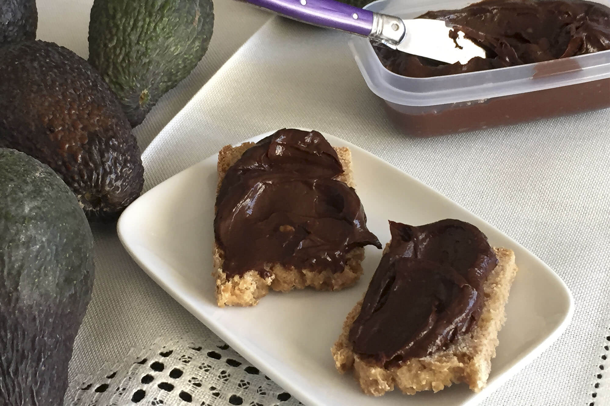 Crema de cacao y aguacate