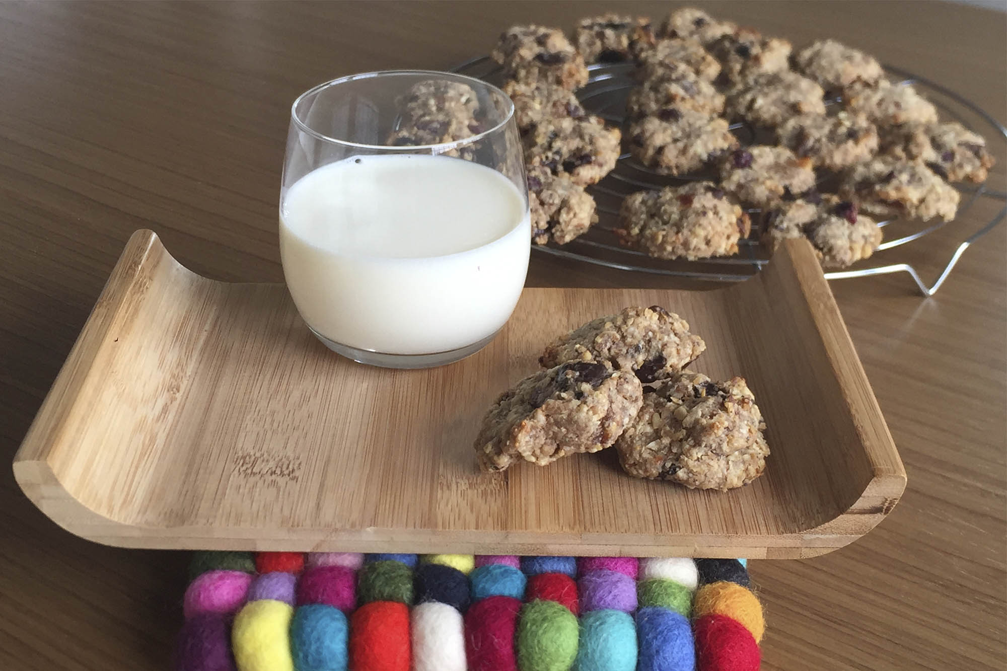 Galletas de avena, plátano y chocolate