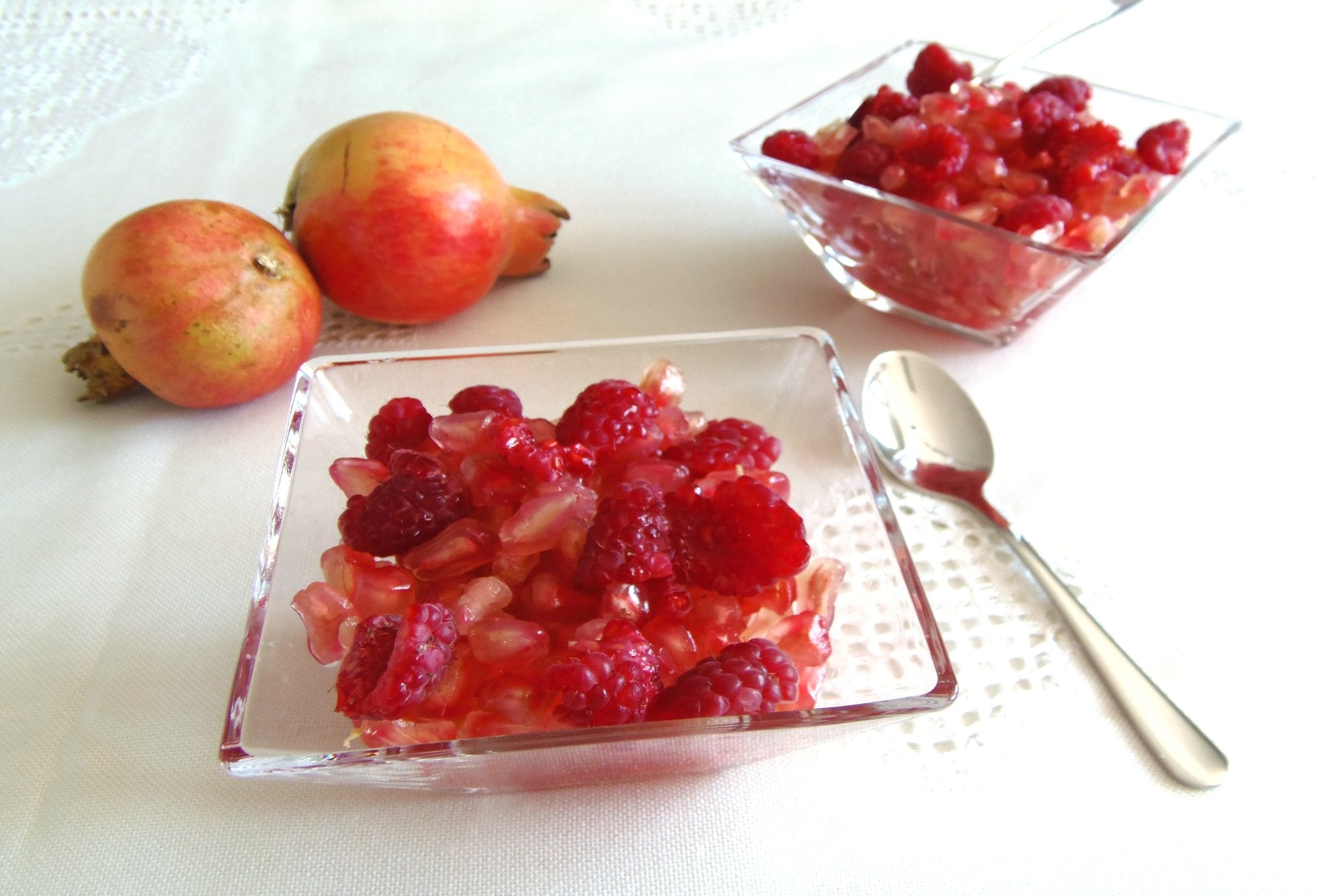 Postre de Granada y Frambuesas