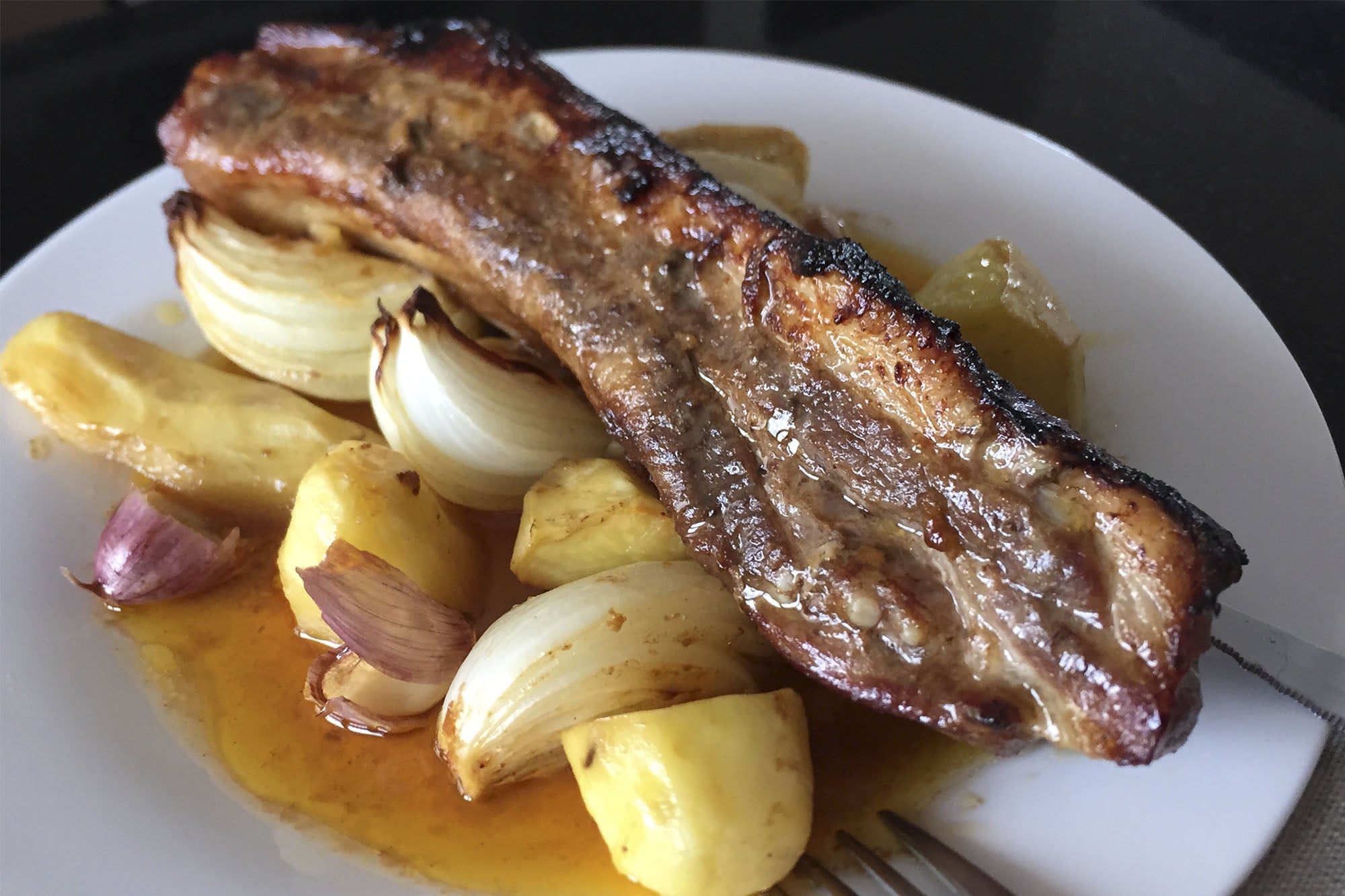 Costillas de cerdo con jengibre y miel