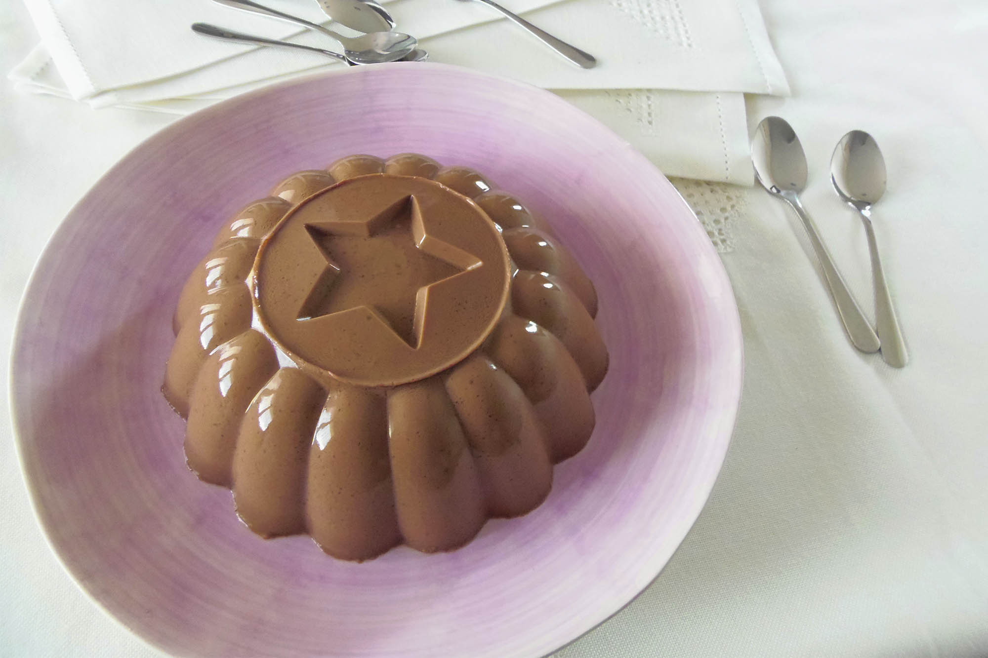 Flan de chocolate y coco sin calorías extras