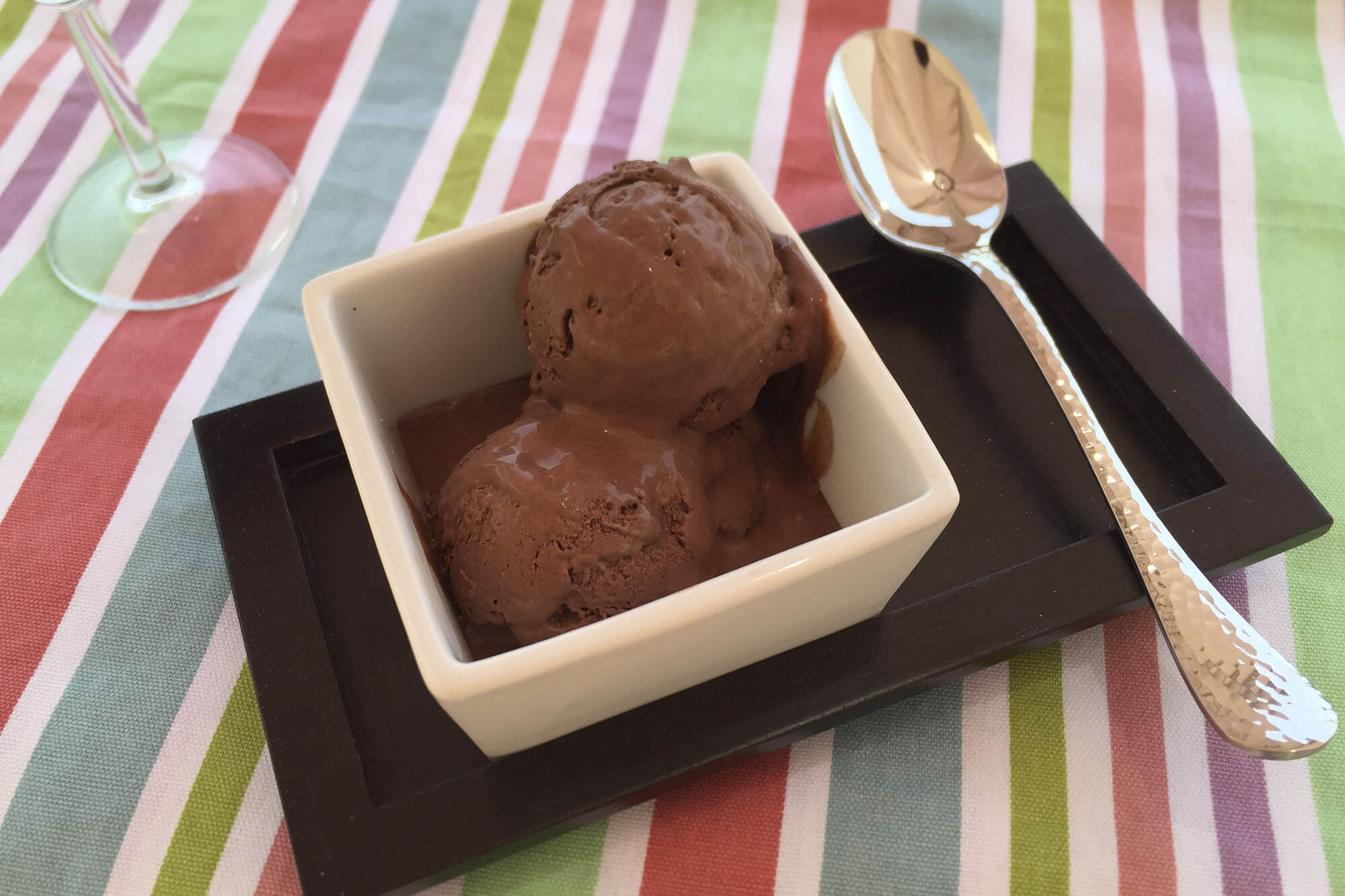 Helado de chocolate con stevia