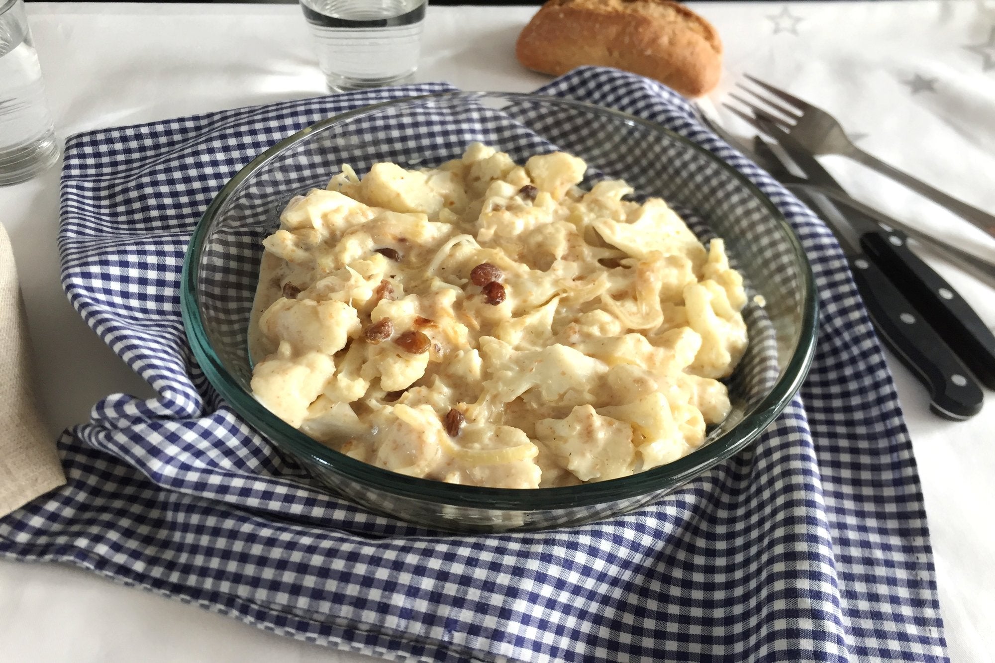 Coliflor gratinada con bechamel casera sin sodio