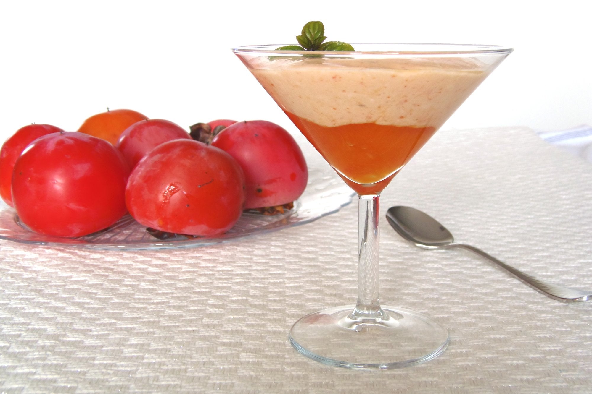 Postre de caqui y yogur sin azúcar con Stevia