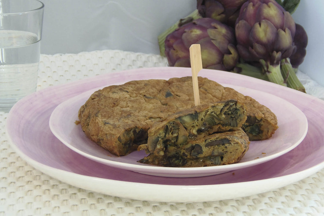 Tortilla de alcachofas frescas