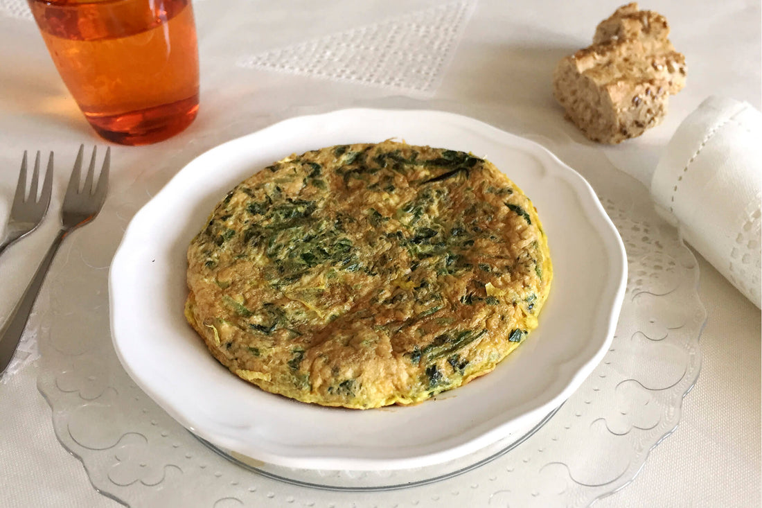 Tortilla de espinacas con toque de cúrcuma