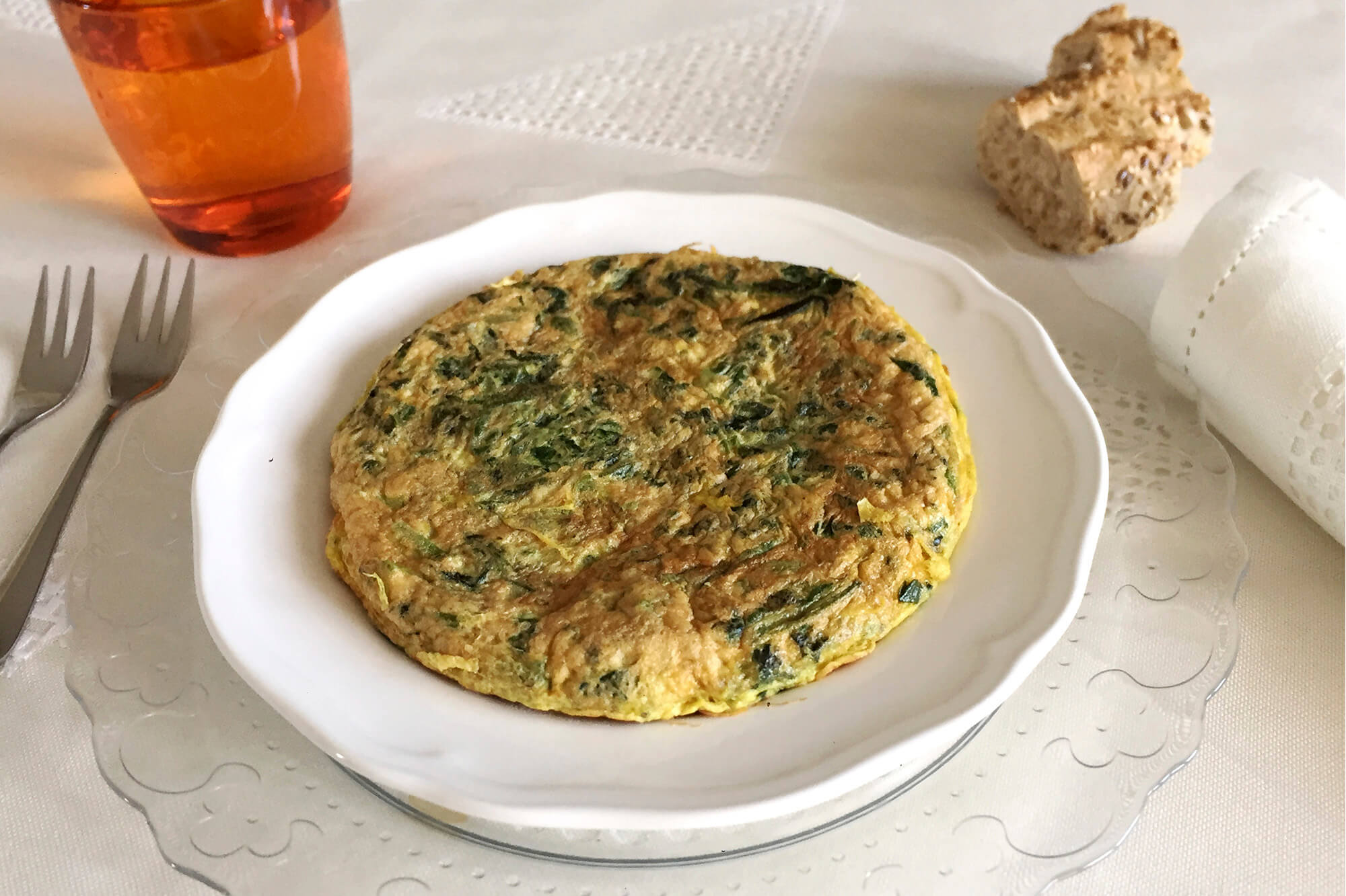 Tortilla de espinacas con toque de cúrcuma