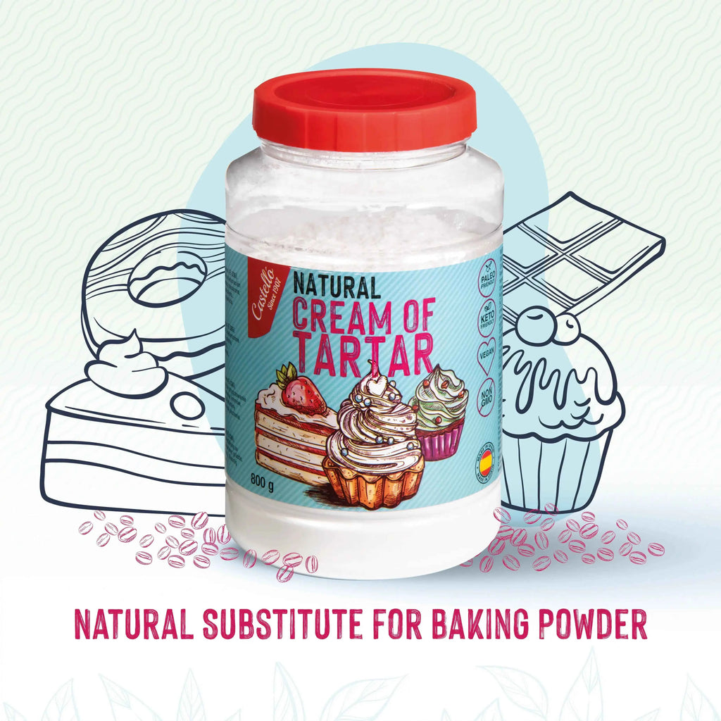Crème de Tartre 800 g - Substitut Naturel de la Levure Chimique - Castelló depuis 1907