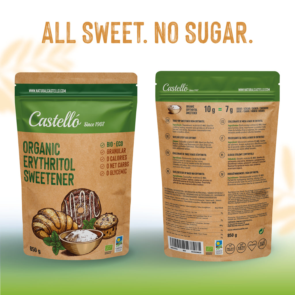 Eritritol Orgánico 850g - Dulzor Bio y 0% Calorías