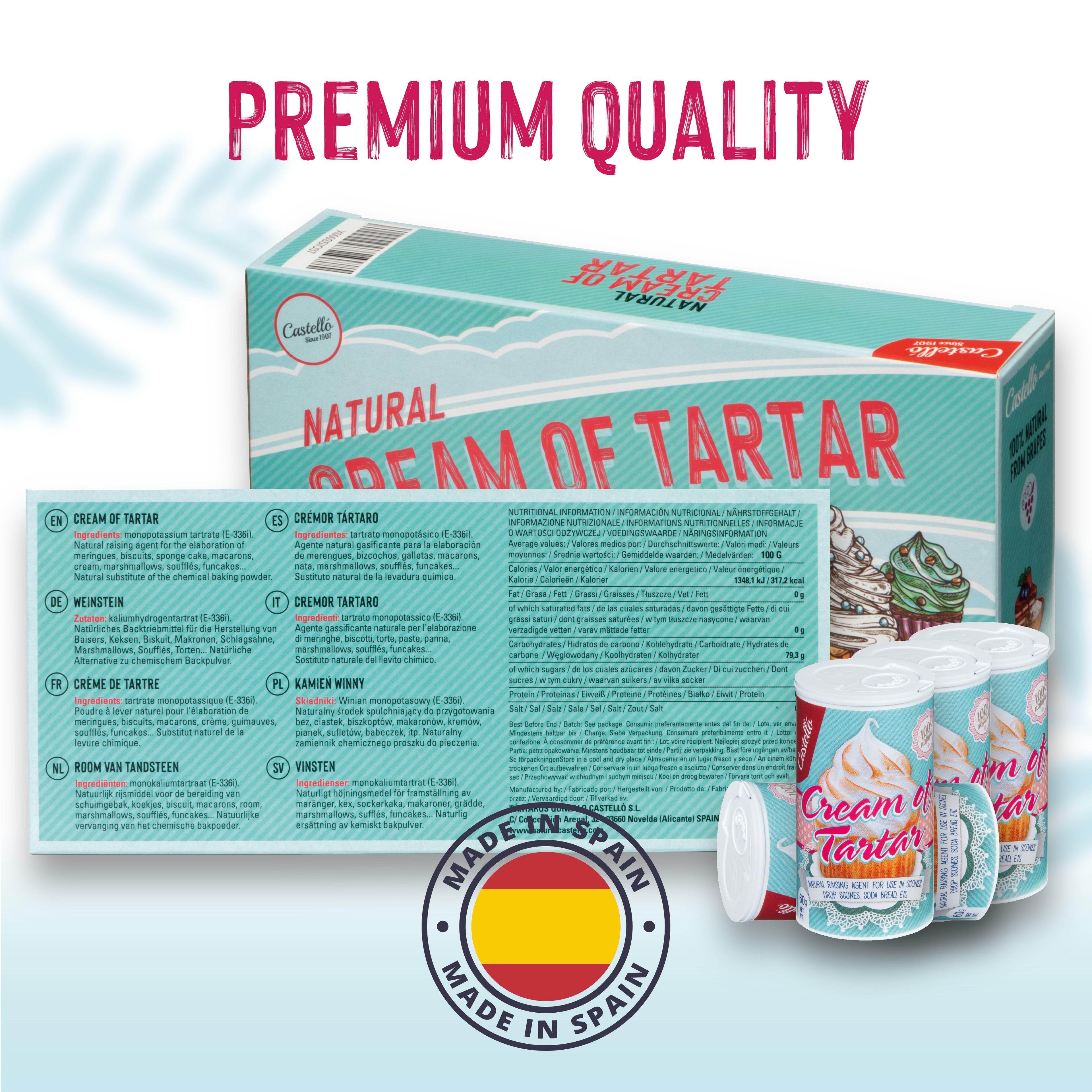 Cremor Tártaro 4 botes - El Impulsor Natural Multiusos