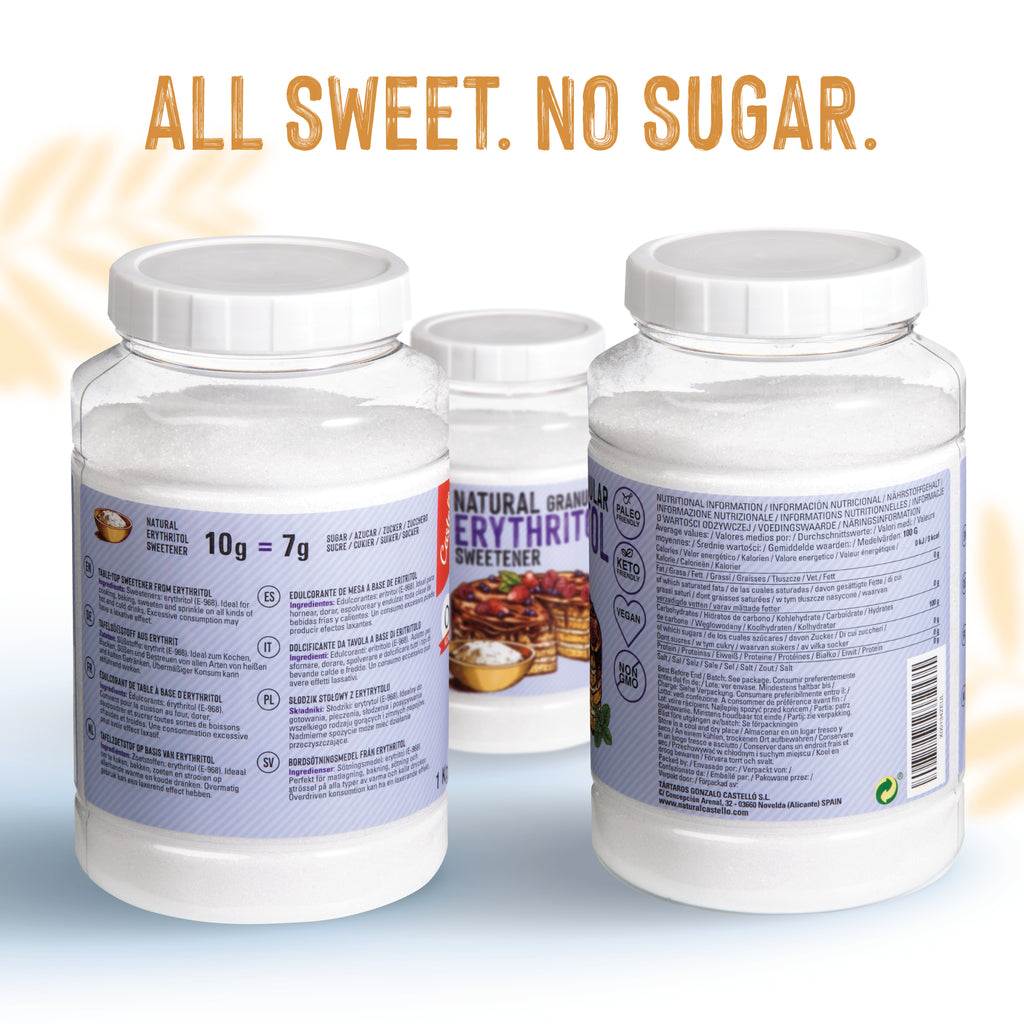Eritritol Granulado 1kg - Dulzor Natural 0% Calorías