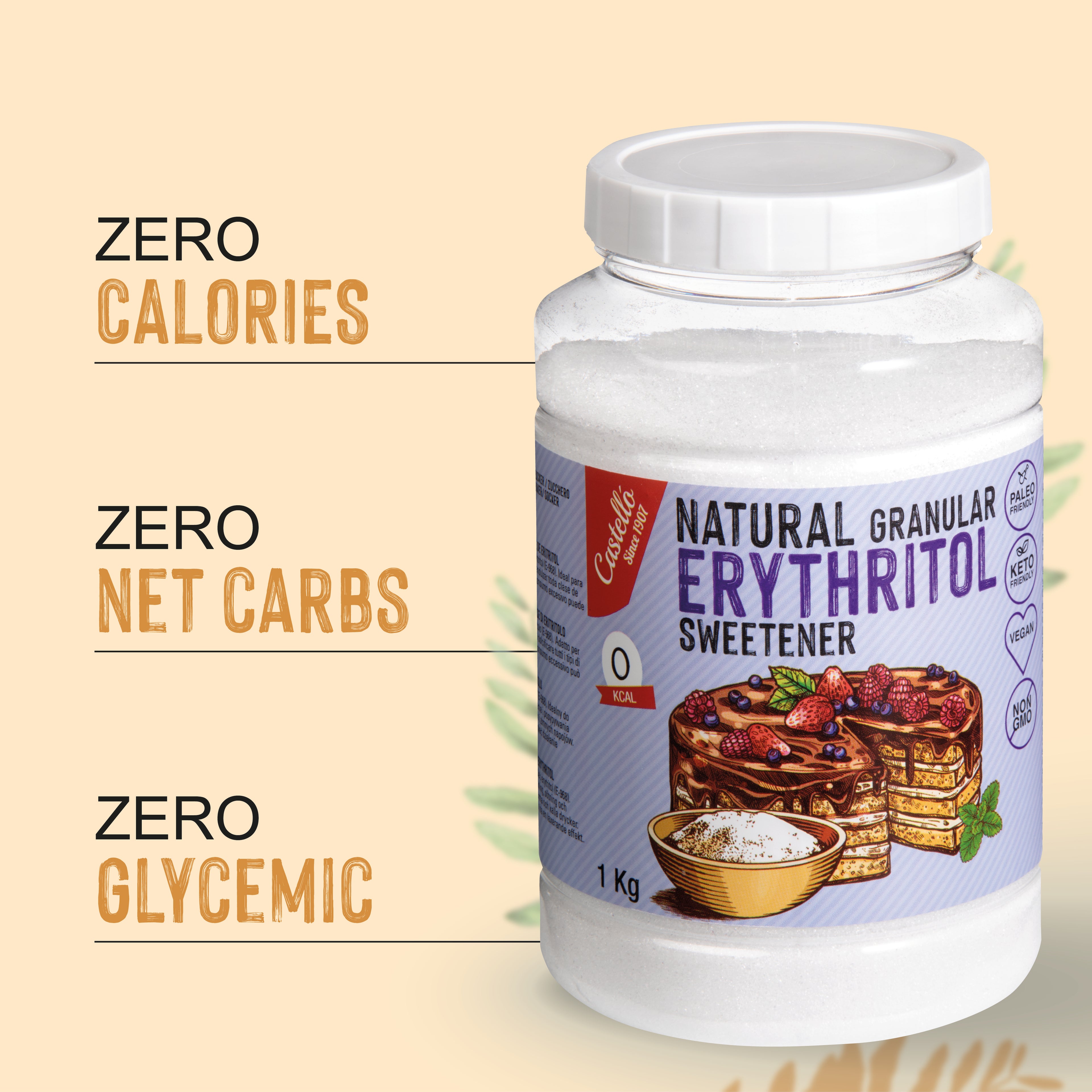 Eritritol Granulado 1kg - Dulzor Natural 0% Calorías
