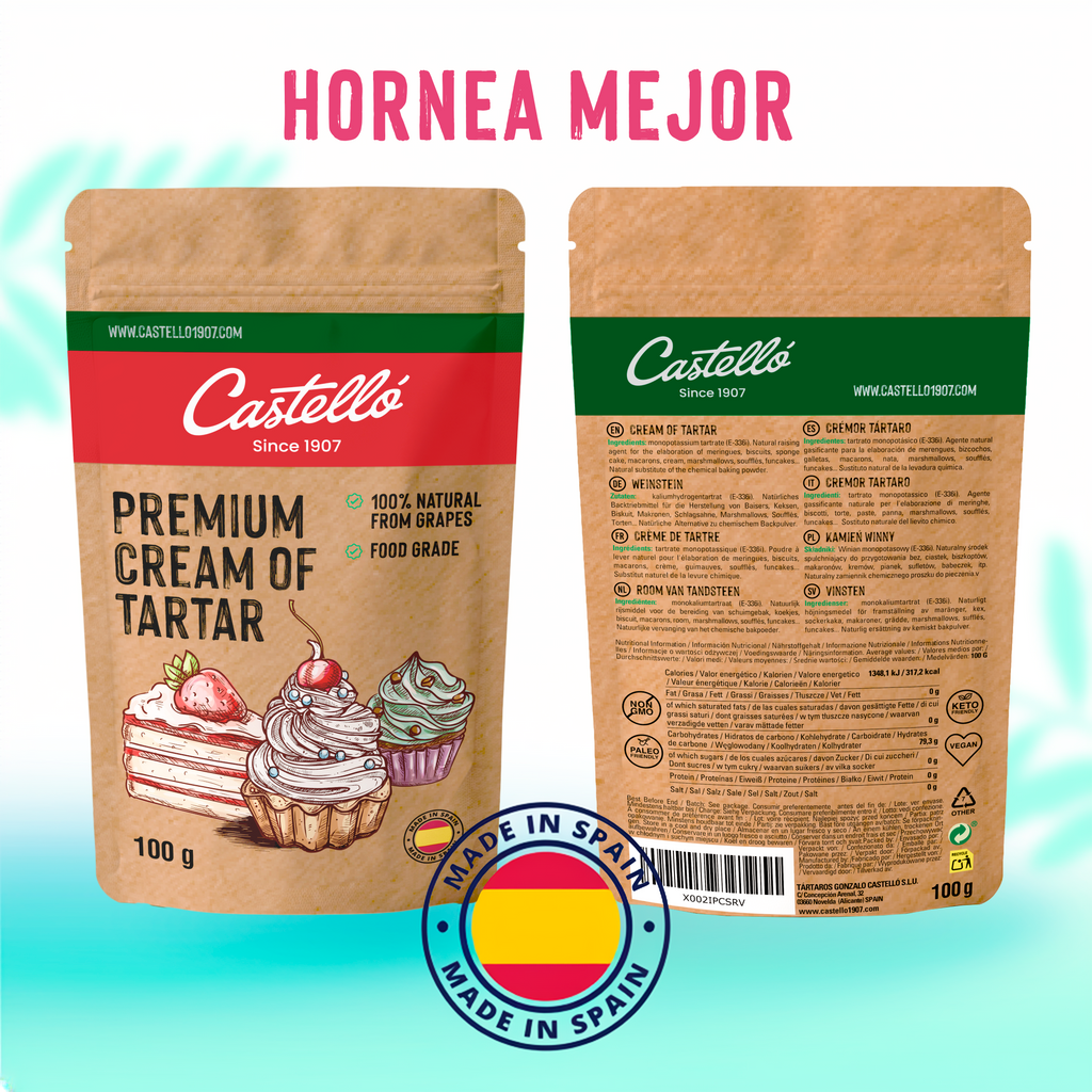 Cremor Tártaro 100 g (Formato Doypack) - Sustituto Natural de la Levadura Química