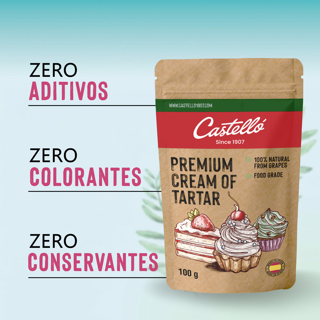 Cremor Tártaro 100 g (Formato Doypack) - Sustituto Natural de la Levadura Química