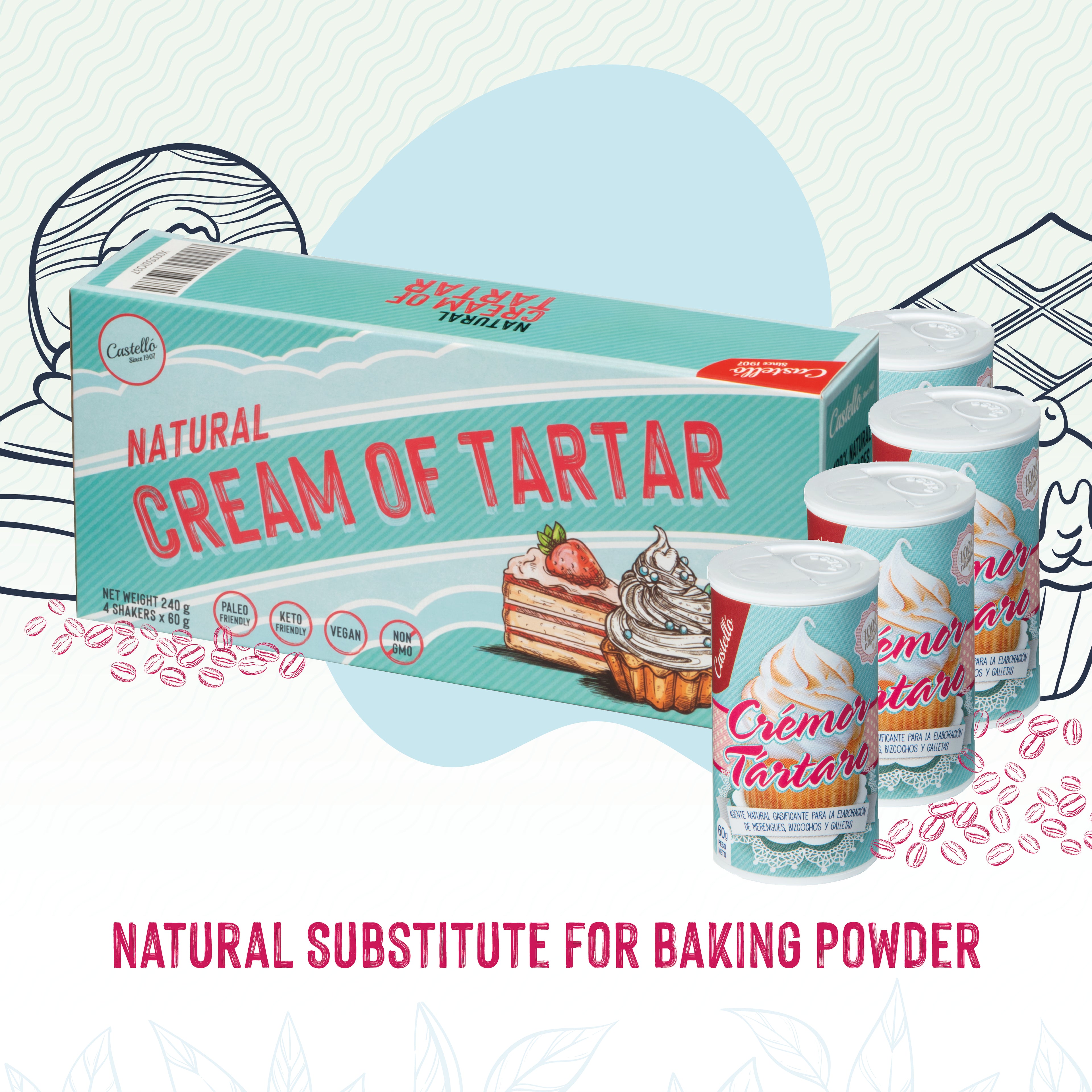 Cremor Tártaro 4 botes - El Impulsor Natural Multiusos
