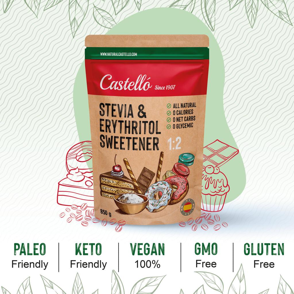 Stevia + Eritritol 1:2 (850 g) - Dulzor Natural Equilibrado