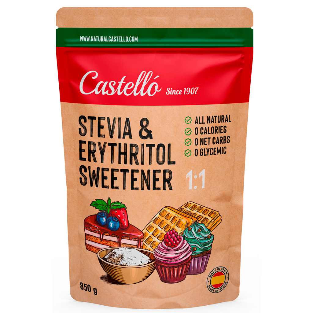 Stevia + Eritritol 1:1 (850 g) - Sustitución Directa y Natural