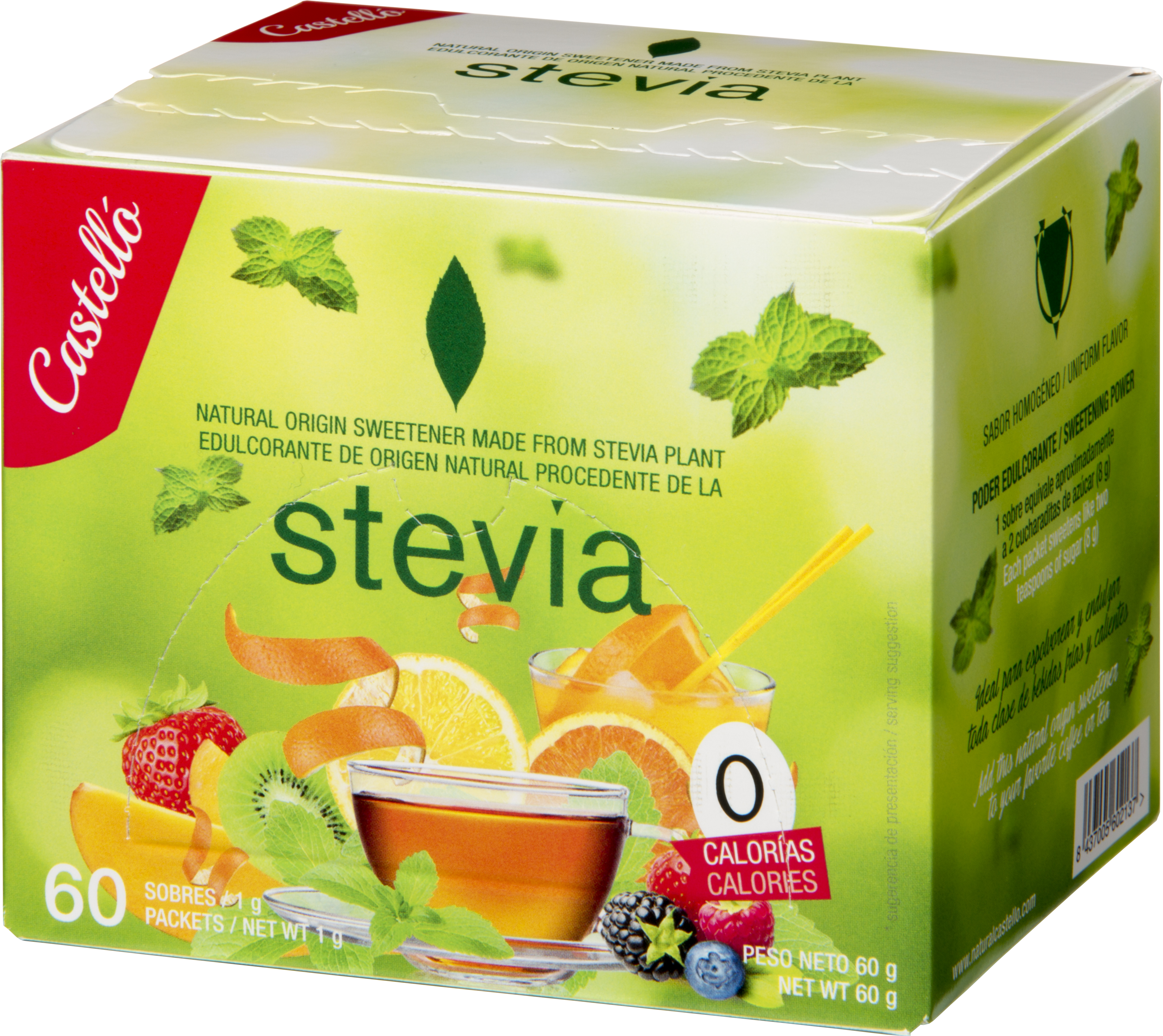 Stevia 1:8 (60 sobres) - Edulcorante natural y máximo dulzor