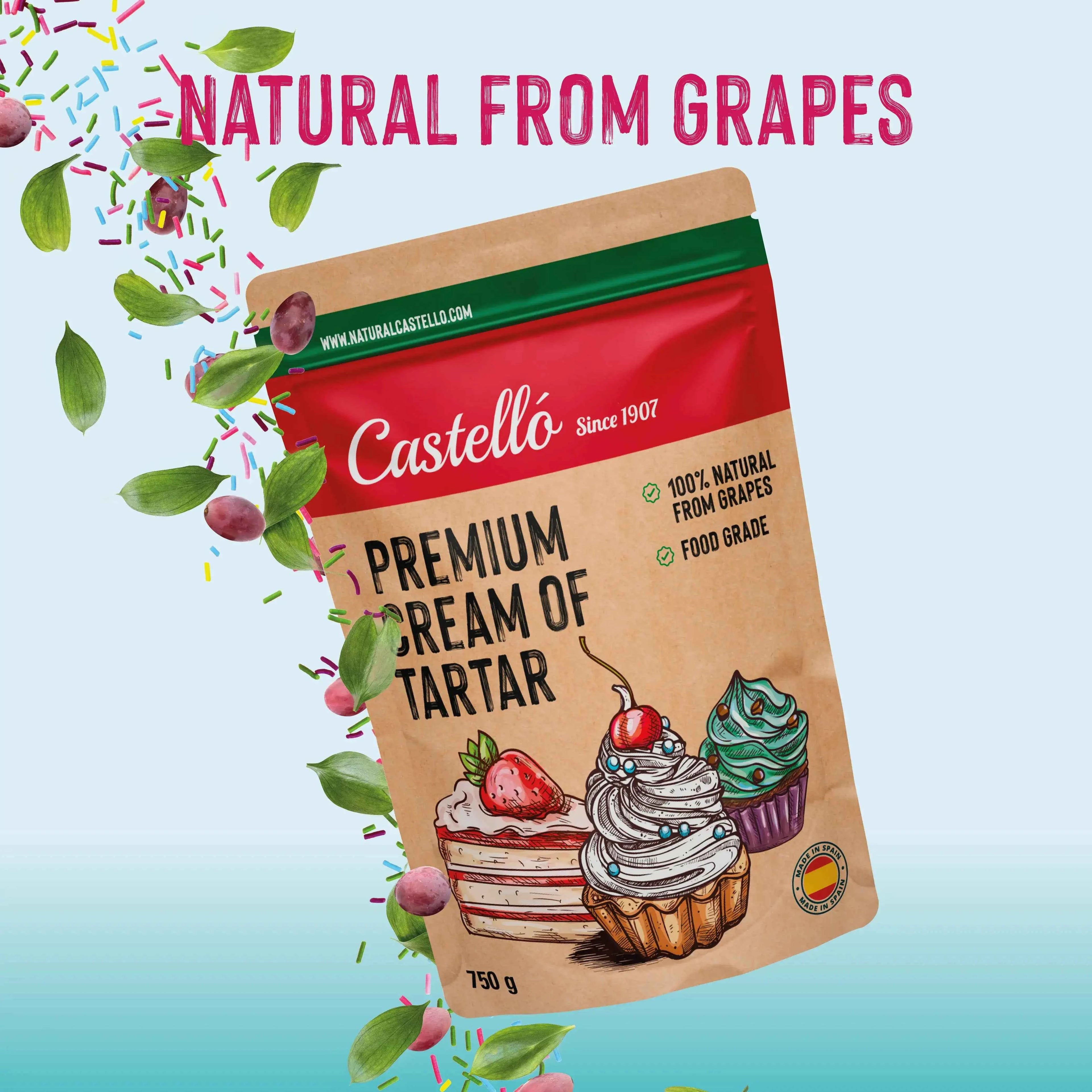 Crémor Tártaro 750 g - Sustituto Natural de la Levadura Química - Castelló since 1907