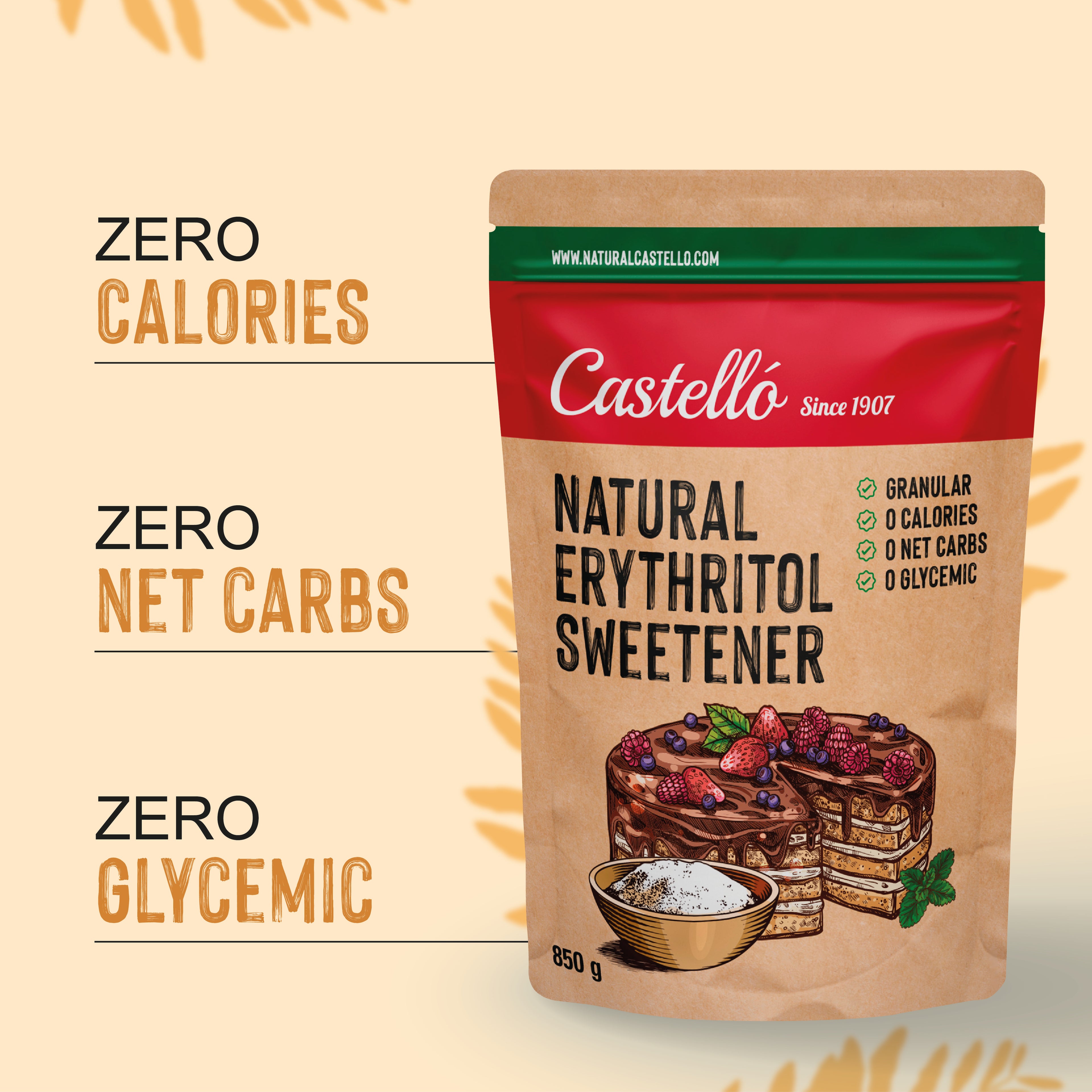 Eritritol Granulado 850g - Dulzor Natural 0% Calorías